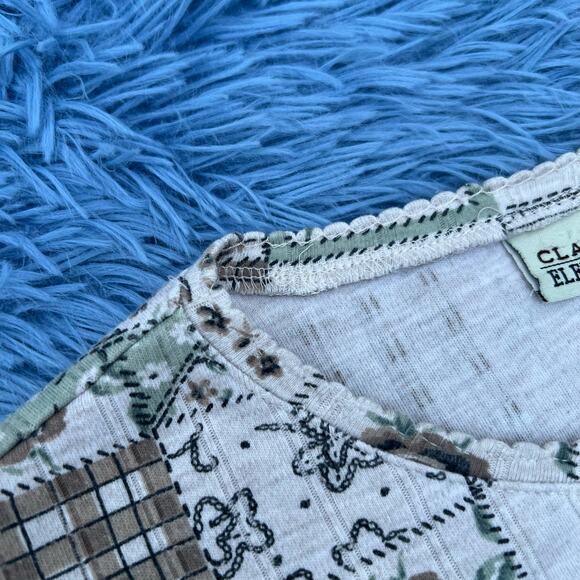 VINTAGE Plaid Floral Button Shirt Size Medium Women’s Cute Basic Elements Y2K - Picture 4 of 9